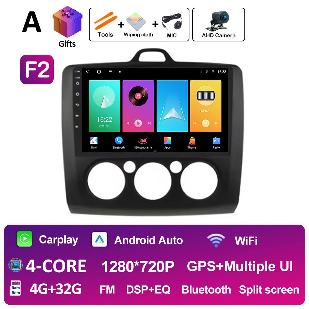 Беспроводной Android Auto Carplay для Ford Focus 2 3 Mk2 Mk3 2004 2005 2006 2007 2008 - 2011 Автомобильный видеоплеер 2.5D сенсорный экран WIFI