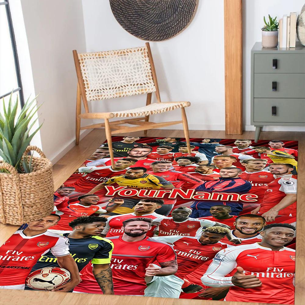 Arsenal Customizable Name Floor Rug Office Rug Suitable for Dining Room Entryway Game Room Playrooms Antislip Carpet Decorate Offices