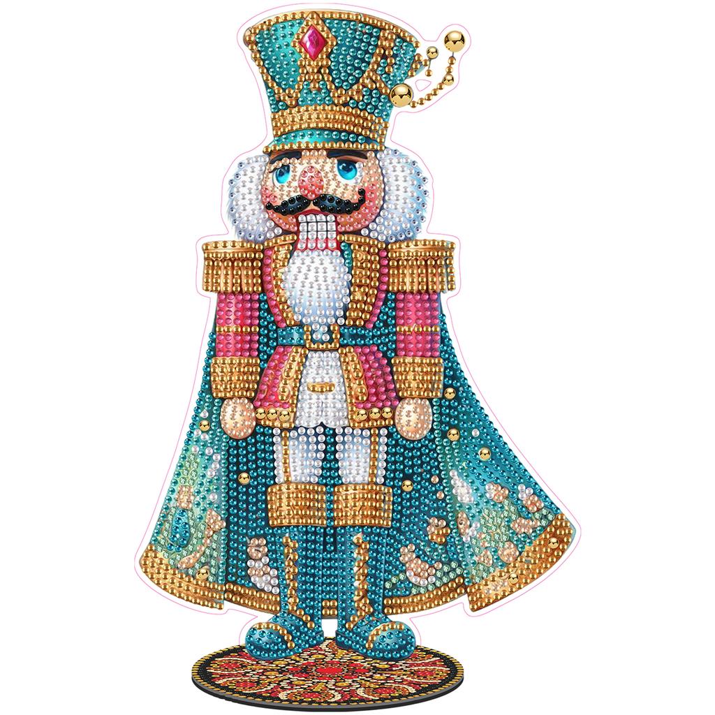 Nutcracker 2D Flat DIY Acrylic Desktop Diamond Art Kits Special Shaped Rhinestone Diamond Art Tabletop Decorations Single-Sided