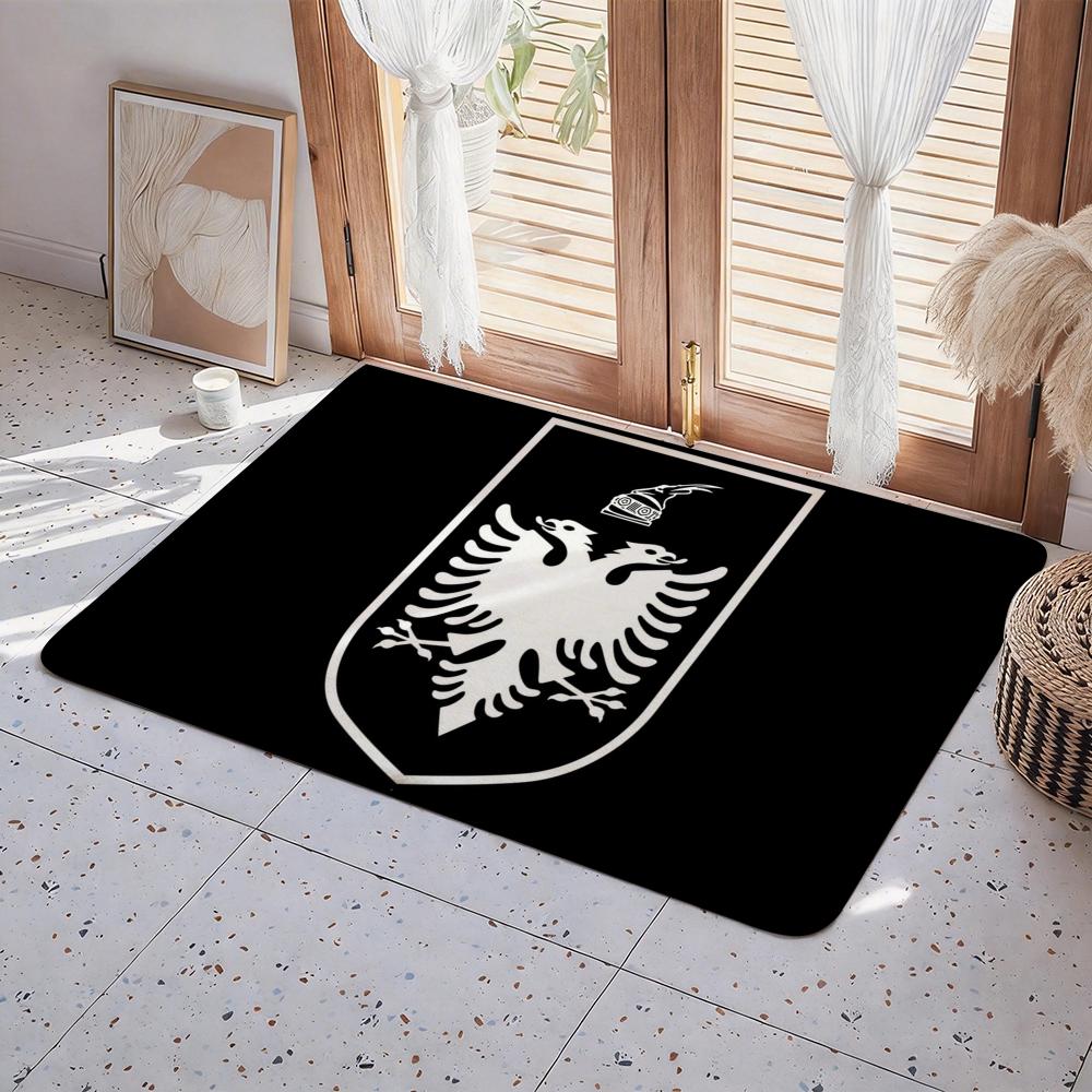 Country A Albania Floor Mat Eco Flannel Doormat Non Slip Odorless Indoor Floor Rug Soft Short Plush Home Mat