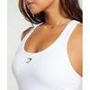 Gymshark Повседневный Racer Back Tank с полкой Белый B8a7p Wb57