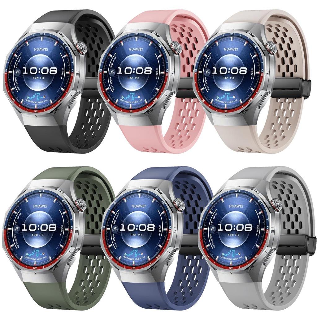 Совместимый силиконовый ремешок для часов с магнитной пряжкой для Huawei Watch GT6 Pro 46 мм - Дышащий дизайн