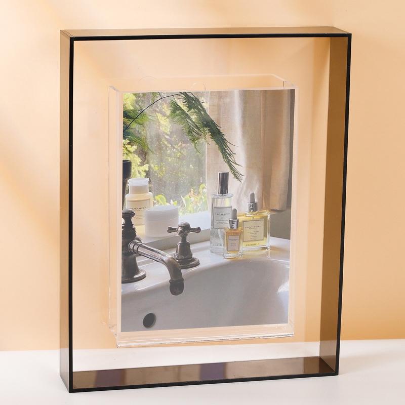 Home Decor Acrylic Square Photo Frame Box Photo Frame Box Transparent Bedroom Office