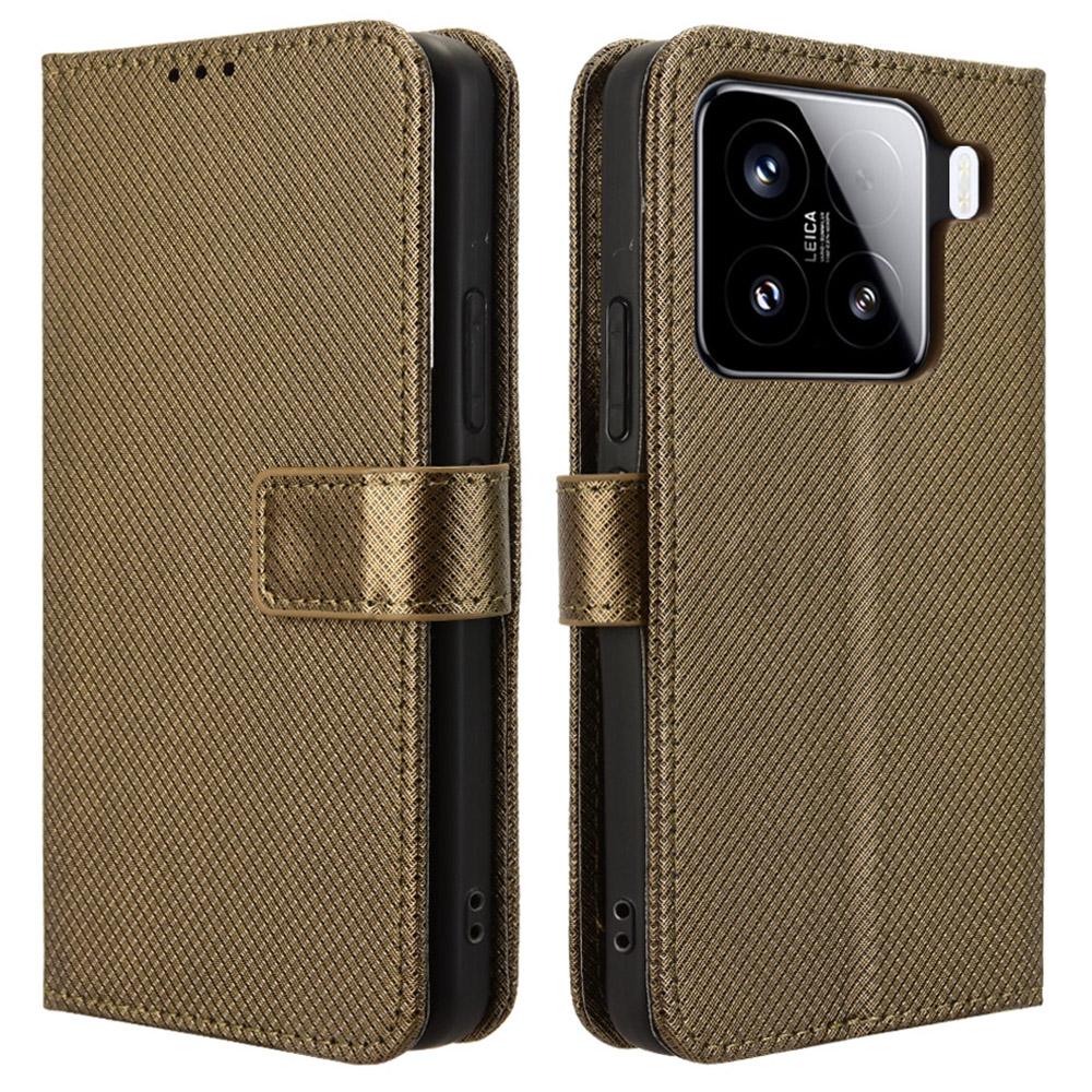 For Xiaomi 15 Pro Case PU Leather Diamond Texture Wallet Phone Cover