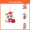 Whimsical Cartoon Style Christmas Cat Hanging Decoration For Cars In Colorful Acrylic Design