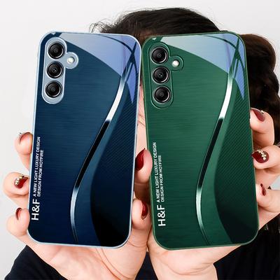 Зеленый градиентный шелк Для Samsung A 20 30 22 23 24 25 26 31 32 33 34 35 42 50 51 52 53 54 55 56 70 71 72 73 5G стеклянный чехол для телефона