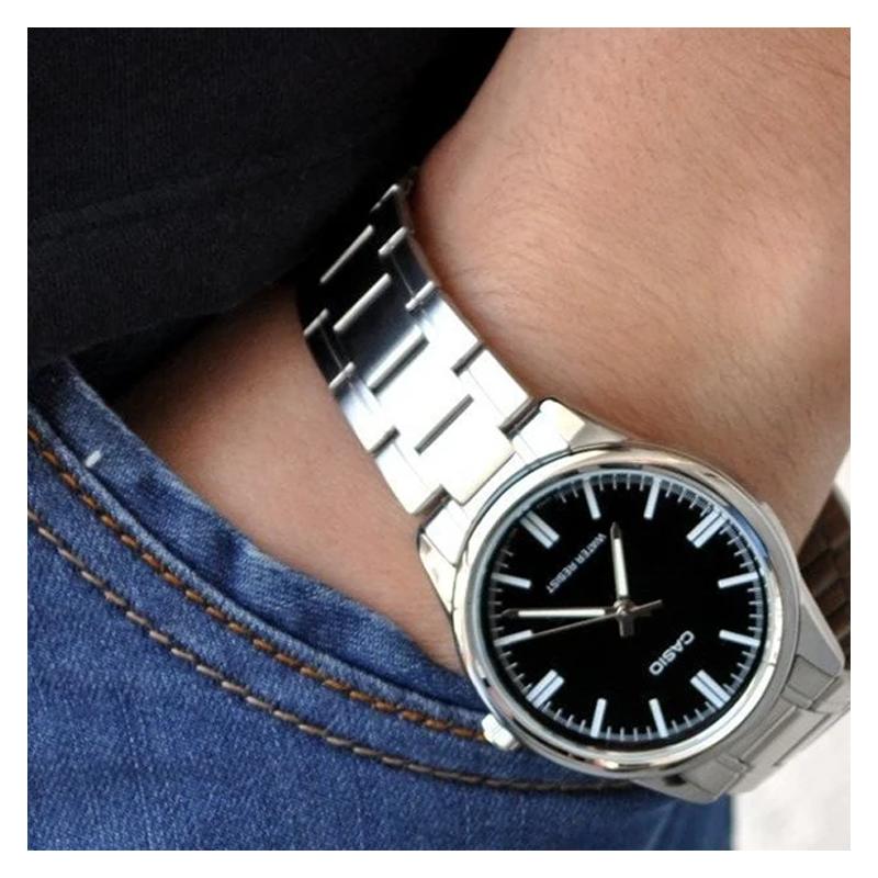 Casio Серия STANDARD проста и стильна, кварцевый механизм, ремешок из нержавеющей стали, японские и корейские часы, мужские часы, MTP-V005D-1B22021