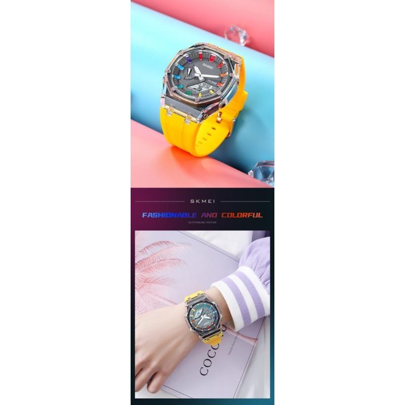 Skmei 2100 уличные мужские цифровые часы с цветным светодиодным дисплеем, водонепроницаемые ударопрочные мужские наручные часы