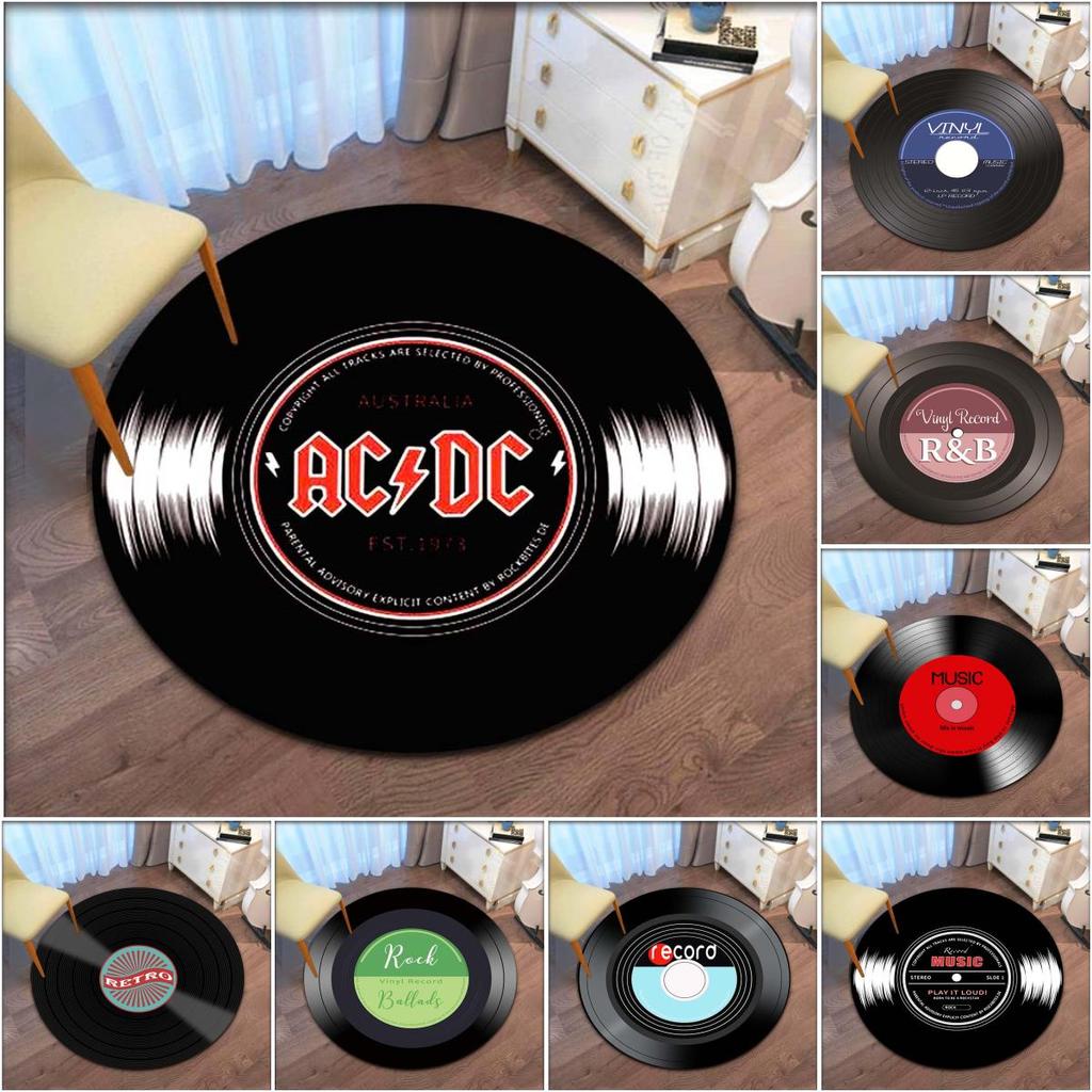 Запись музыкального компакт-диска, ковер с рисунком, круглый коврик в стиле ретро, декоративный коврик для гостиной, спальни, нескользящий коврик для крыльца, Tapete Redondo