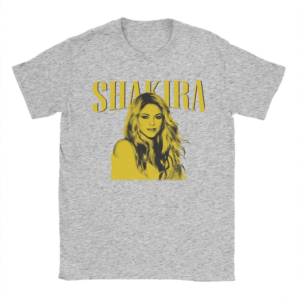Vintage Pop Singer Shakira TShirts for Unisex Round Neck Pure Cotton T Shirt Short Sleeve Tee Shirt Plus Size Tops