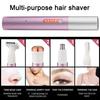 Женский триммер для волос со сменными насадками 3/4, многофункциональная электробритва, инструмент для удаления волос в области носа, ушей, тела, бикини, рук, ног