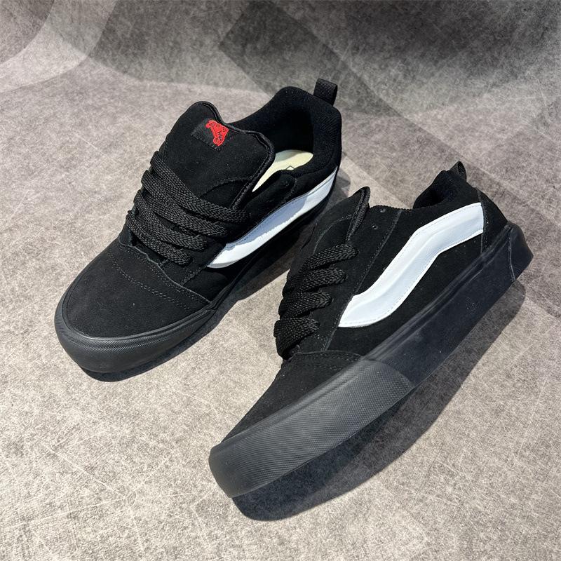 Новые винтажные американские спортивные повседневные кеды Дарт Вейдер, кеды-скейтеры, полностью замшевые, черные, пухлые, 'хлебные' кеды