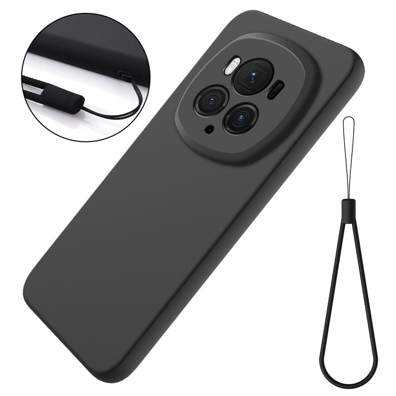 Натуральный жидкий силиконовый чехол для Honor Magic 6 Pro, приятная для кожи задняя крышка, мягкие чехлы для Honor Magic 6Pro с ремешком