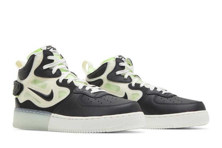 Мужские кроссовки Nike Air Force 1 React Mid Черный Парус Призрачный Зеленый Парус/Призрачный Зеленый/Ледниковый Синий/Черный