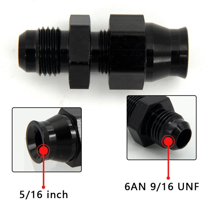 AN6 AN8 AN10 Прямой наружный штуцер к трубке 5/16" 3/8" 1/2" 1/4" Компрессионный штуцер для топливной/масляной магистрали Адаптер штуцера шланга топливной магистрали