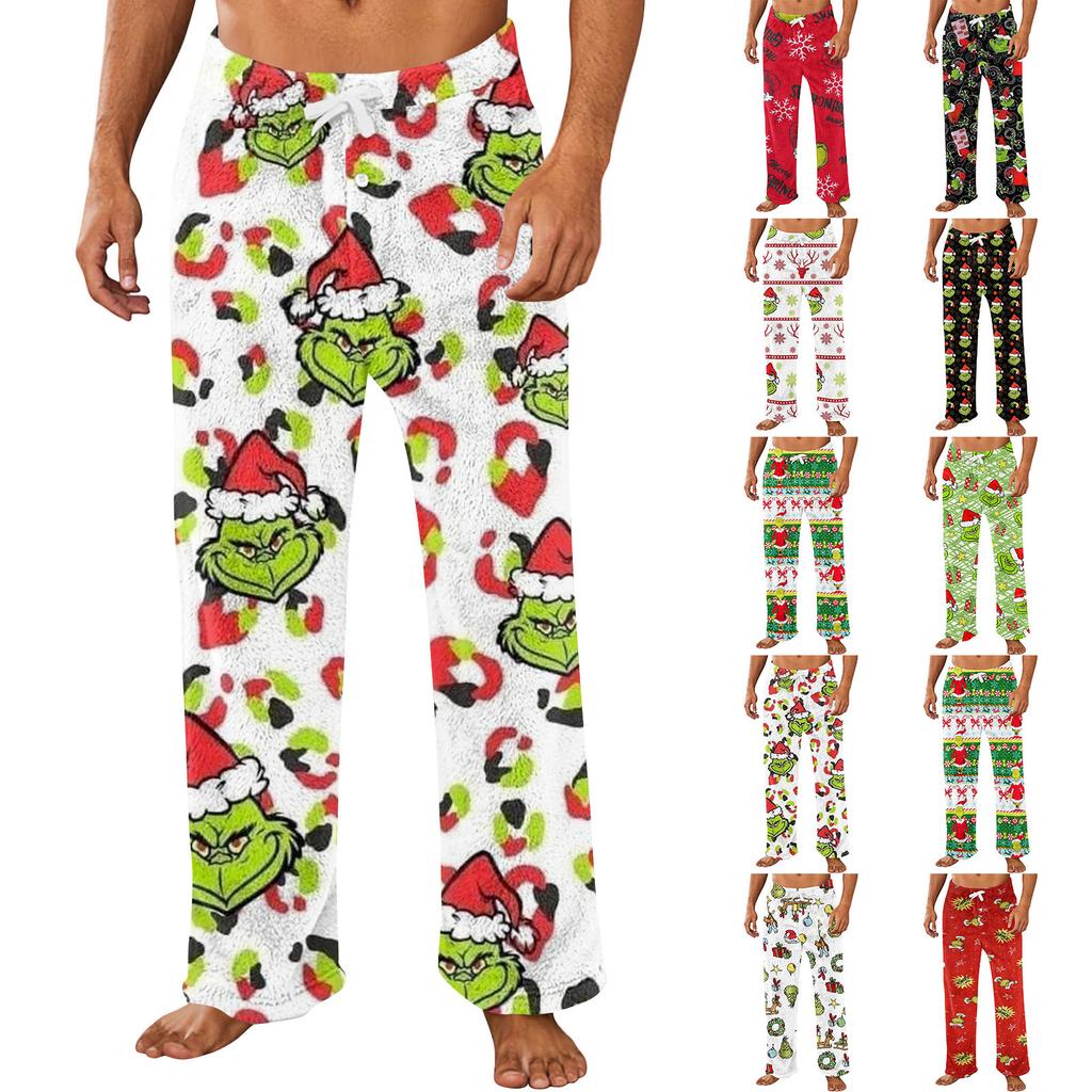 Men's Allover Printed Home Pants Sleeping Pajama Pants Long Pants Pajama Pants