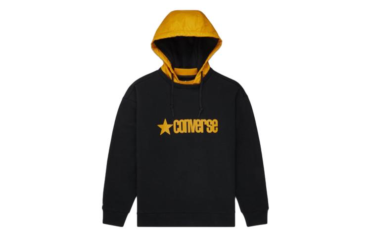 Converse Толстовки Мужские Черные С Капюшоном Умеренная Обычная 10019968-A01