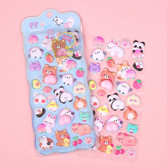 3D Пухлая Наклейка Мультяшный Кролик Медведь Панда Сделай Сам Чехол для Телефона Блокнот Скрапбукинг Декоративный Лист Наклеек Дошкольный Учитель Мальчик Девочка Награды Подарок