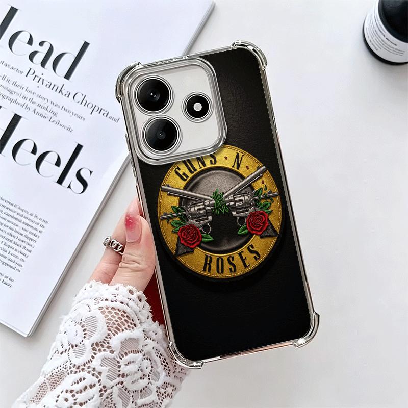 Чехол для телефона с покрытием Band G-Guns N R-Roses для Xiaomi Redmi Note 14 15 Pro Plus 13 12 11 11S 11T 10 9S 9 5G, противоударный с подушкой безопасности