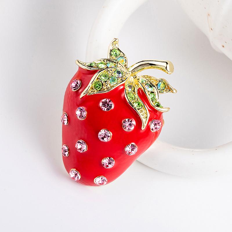 Милый клубничный корсаж, украшение для банкета, женский шарф, брошь, булавки, ювелирные изделия, подарки