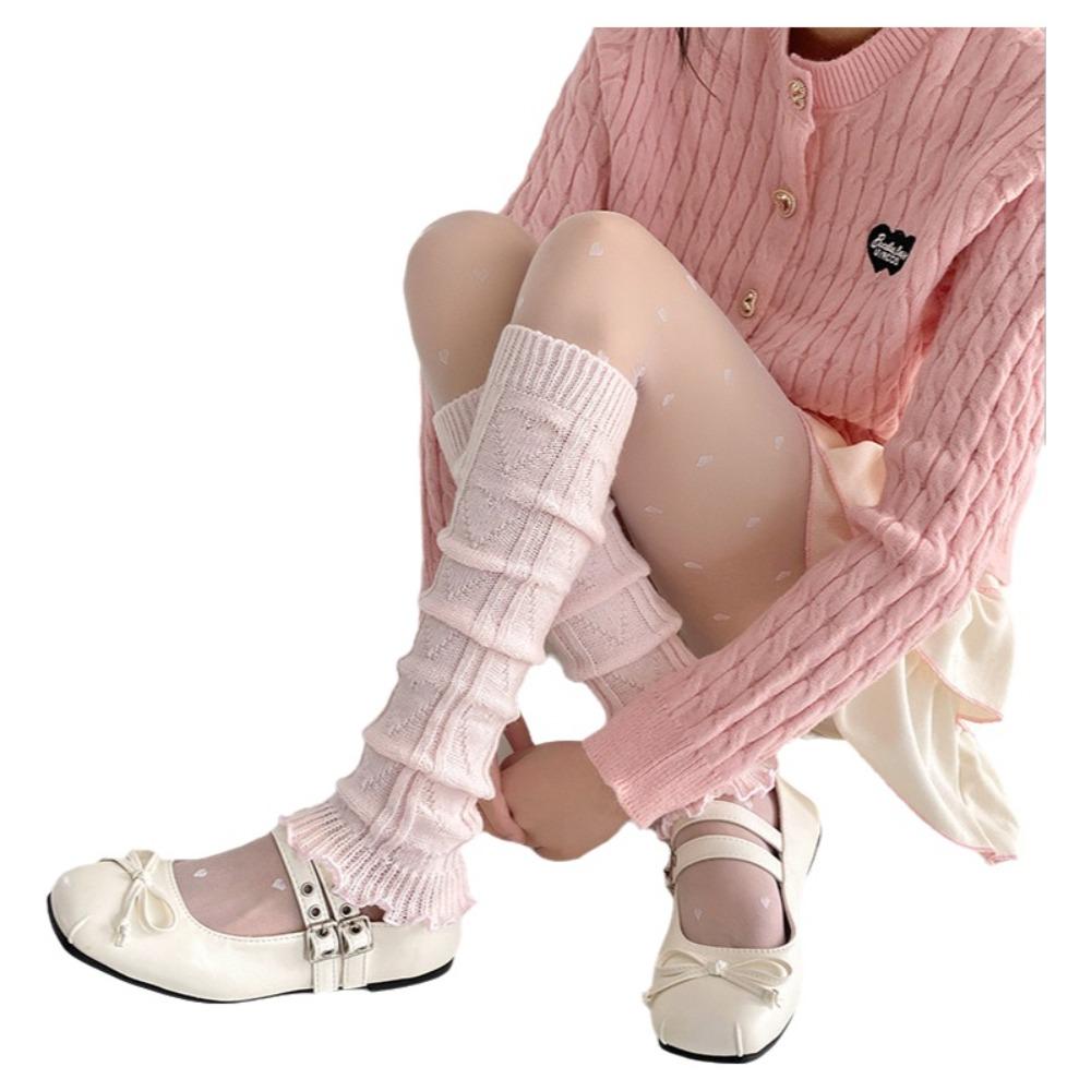 Knitted Foot Cover Leg Warmers Lace Leg Cover Socks Kawaii Stacked Socks For Women Girls
