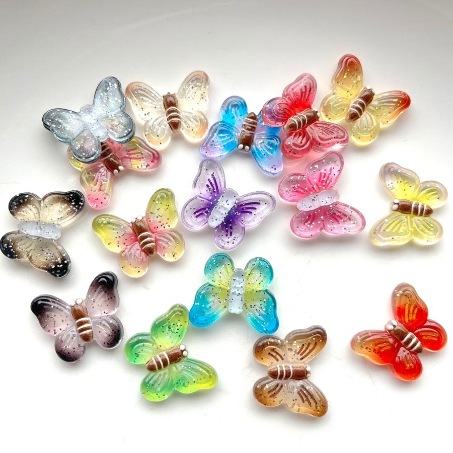 20 exquisite and colorful butterfly rhinestone flat back scrapbook decorations DIY jewelry earrings home decoration accessories