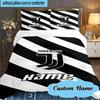Custom Name Juventus Football Club Bedding Set 3pcs, Bedding Set Including 1pc Duvet Cover And 2pcs Pillowcases for Bedroom, Dormitory Gift