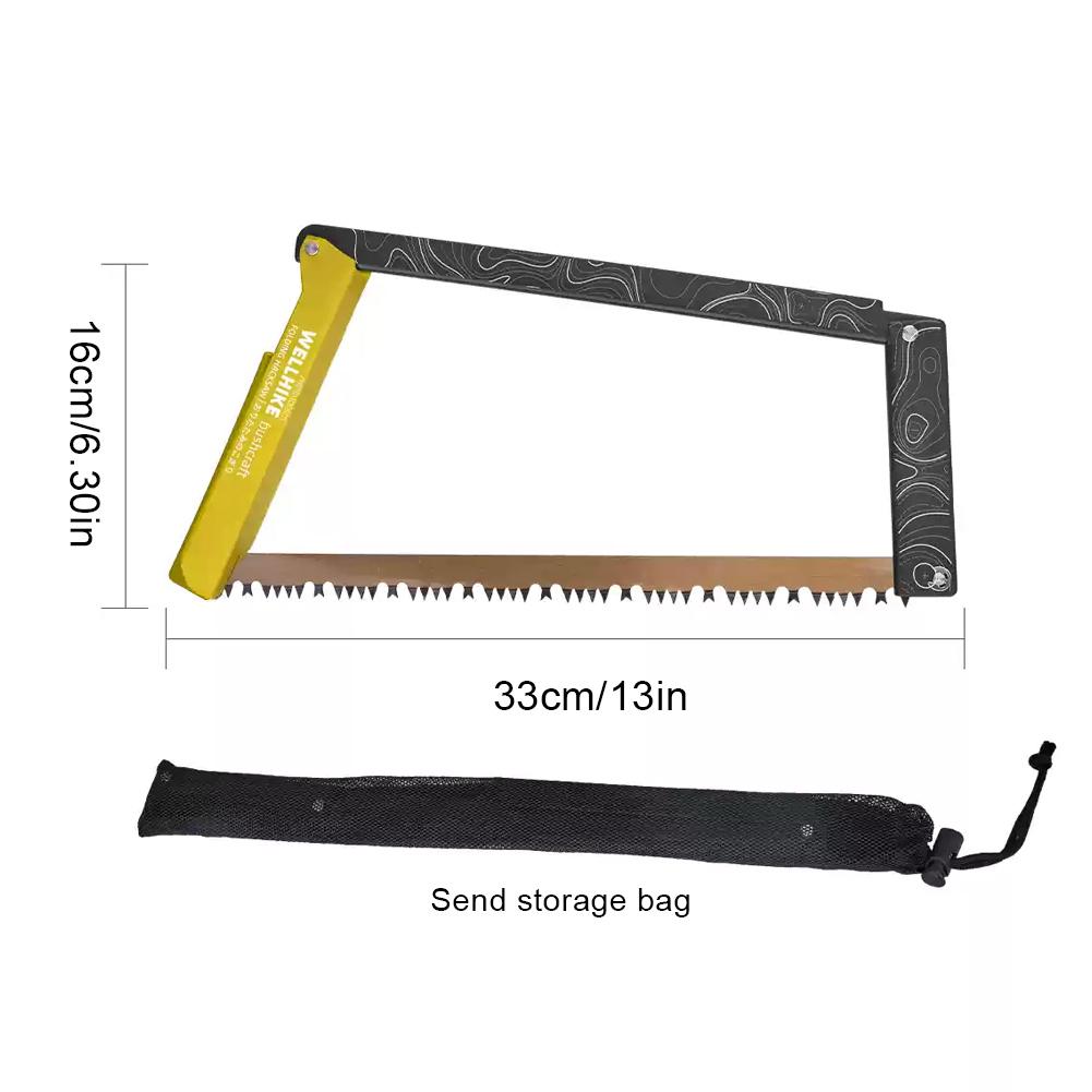 Складная пила для кемпинга, портативная, 33 см, лезвие для ножовки по металлу из марганцевой стали, с отсеком для хранения, складные лесозаготовительные инструменты для ветвей деревьев
