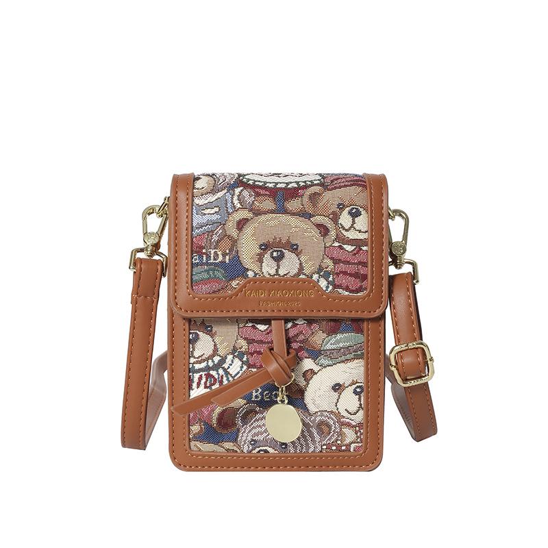 Katie Bear Women's Cartoon Phone Crossbody Bag - New Style Niche Shoulder Bag