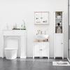 Under Sink Cabinet, Bathroom Sink Cabinet with 2 Doors, Pedestal Under Sink Design, Freestanding Bathroom Cupboard with Adjustable Shelf, White