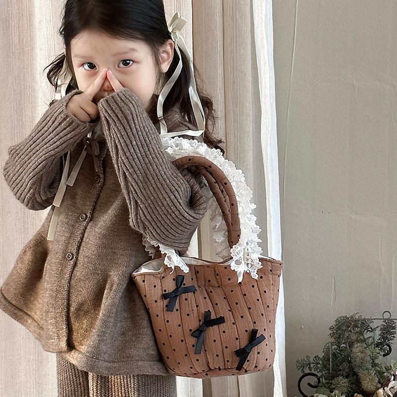 Charming Animal Print Children's Handbag With Bowknot Design Ideal For Preschool Use