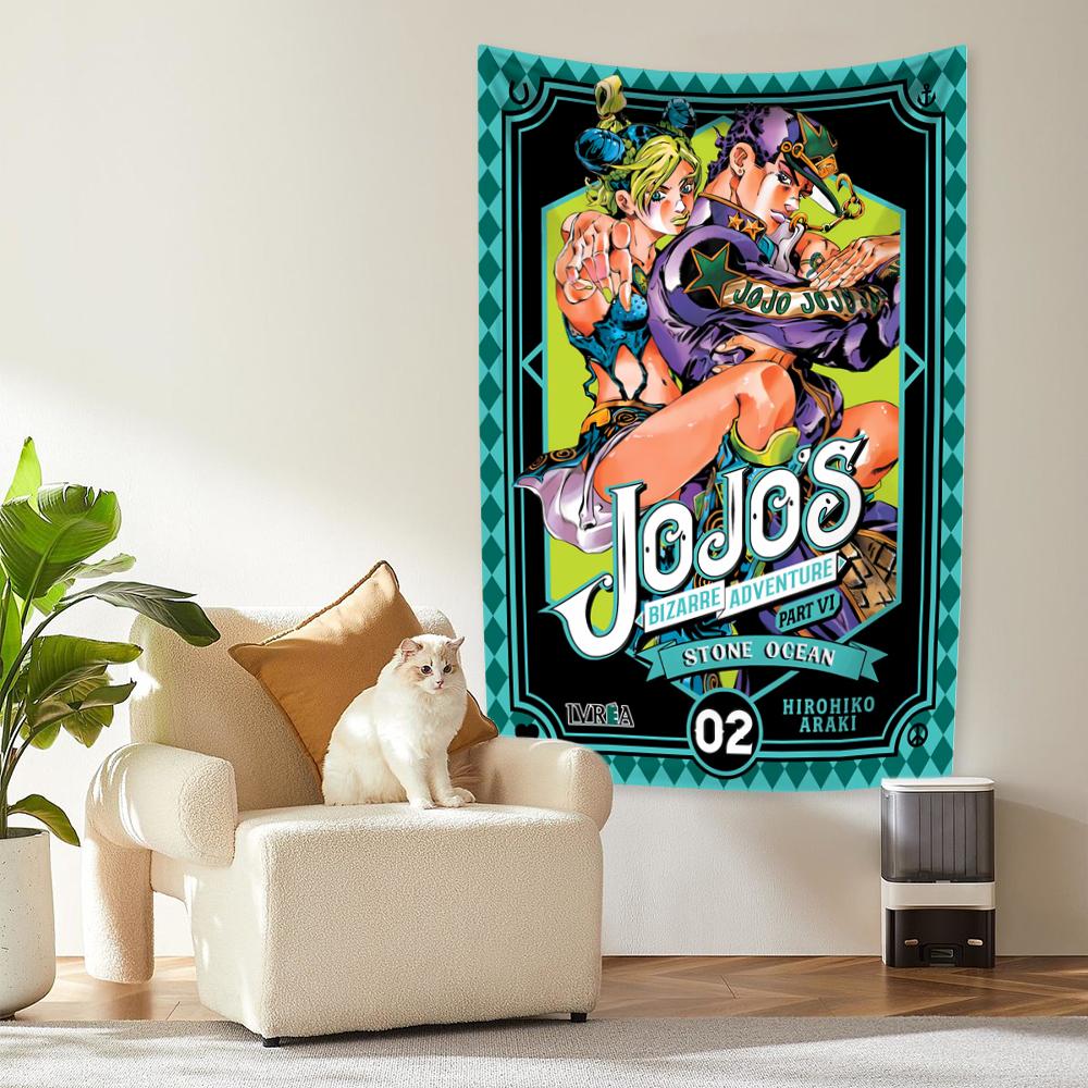 Аниме JoJos Bizarre Adventure Гобелен Забавный Комикс Декор Комнаты Настенные Подвесные Ковры Спальня Фон Ткань
