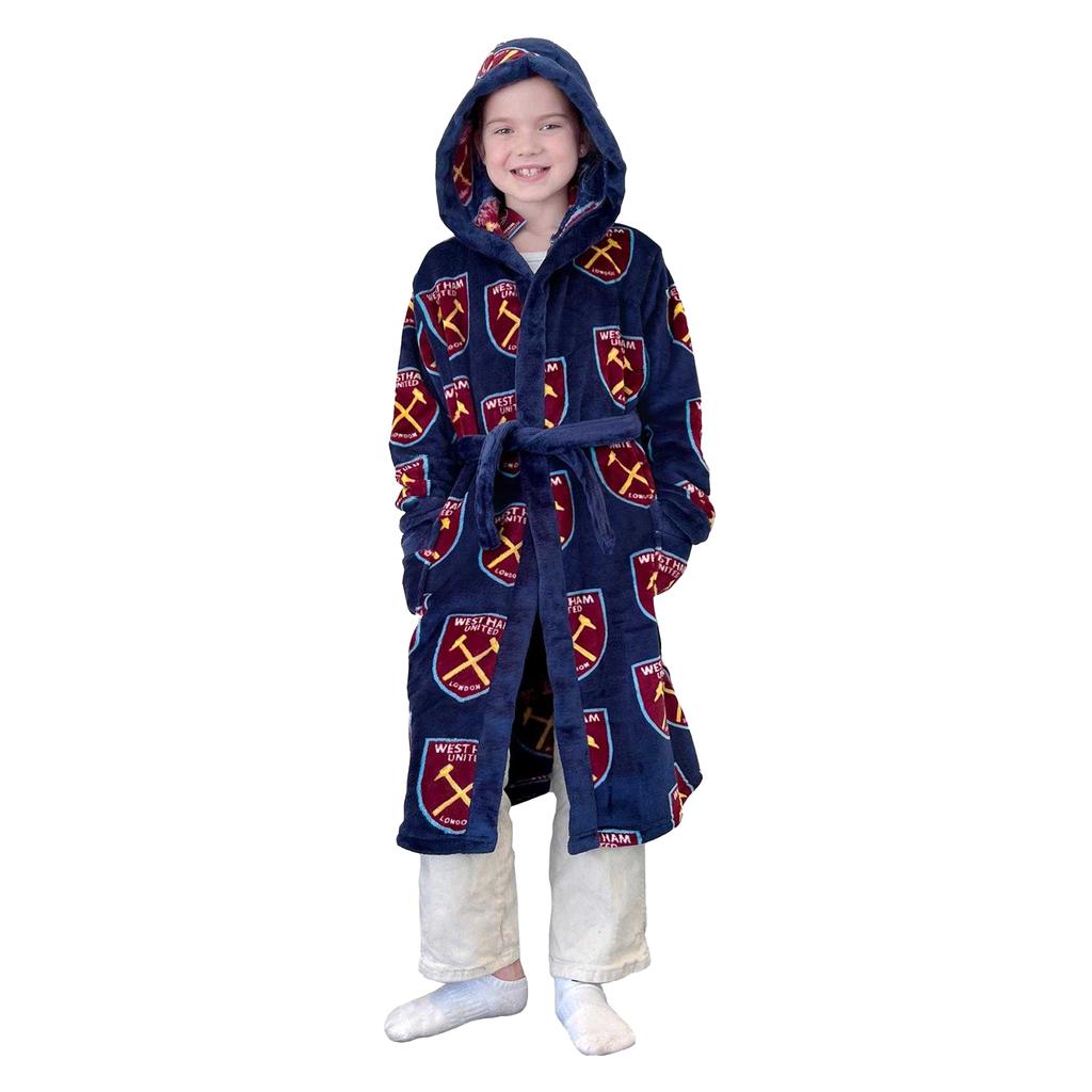 West Ham United FC Boys Crest Fleece Dressing Gown