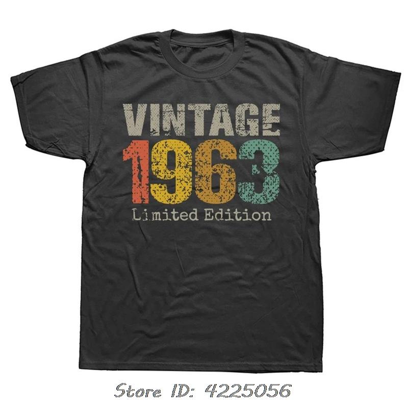 Male Short Sleeve T Shirt O-Neck Clothes Men T-Shirt 63 Year Old Gifts Vintage 1963 Limited Edition Birthday Funny Tees