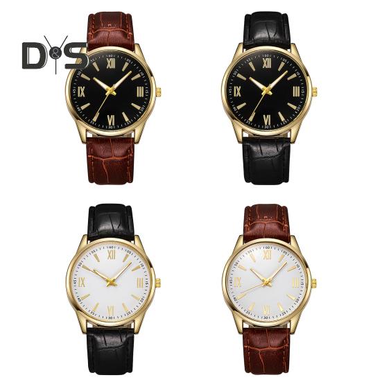 Мужские деловые часы с круглым циферблатом и ремешком из искусственной кожи, кварцевый механизм, для подростков и взрослых, наручные часы для торжественного платья, модные ювелирные изделия, аксессуары