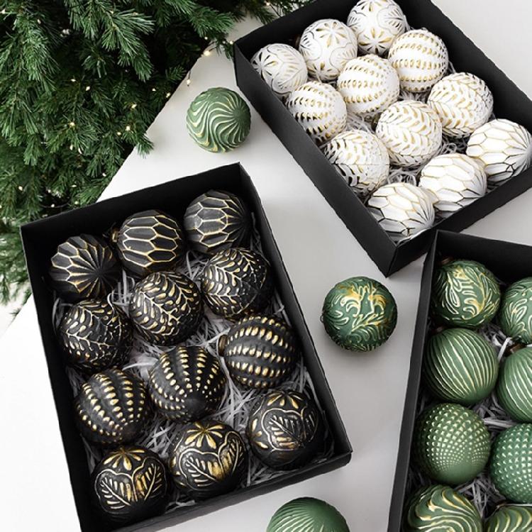 12 шт. Мерцающие елочные шары 8 см Небьющиеся елочные шары Подвесные украшения для елки Венка Каминной полки