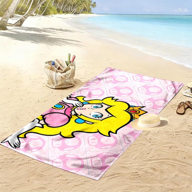 Princess Peach Print Beach Towel, Large Soft Quick Dry Towel for Beach Camping Swimming