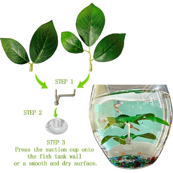 Fish Leaf Pad Fish Tank Accessories Aquarium Décor Simulating 3 pcs Adjustable Plastic Plants Betta Natural Habitat Playing Spawn Breed Rest Bed