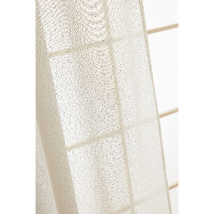 Lot de 2 voilages ajustables + 8 anneaux pince 140 x 270 cm effet bouclette "Elda" Le fil d'Ariane - 2x140x270 - Sable