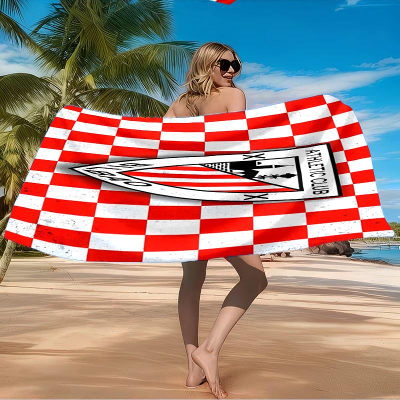 Athletic Club Bilbao Crest Beach Towel Microfiber Beach Towel, Lightweight and Quick-Dry, for Summer Travel, Swimming Pool Fan Birthday Gift