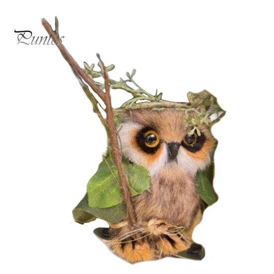 Деревянная фигурка совы, мини-магнитная плюшевая сова, дикая природа, птица, животное, статуэтка для детей, рождественский подарок на День благодарения
