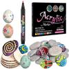 12 Colors Acrylic Marker Pen Acrylic Paint Brush Markers Pens for Christmas Art Rock Painting,Card Making,Stone,Me