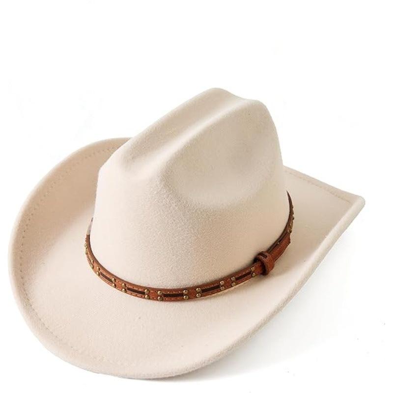 Popular European and American fashion big-brimmed western cowboy hats, men's and women's senior top hats, retro jazz hats