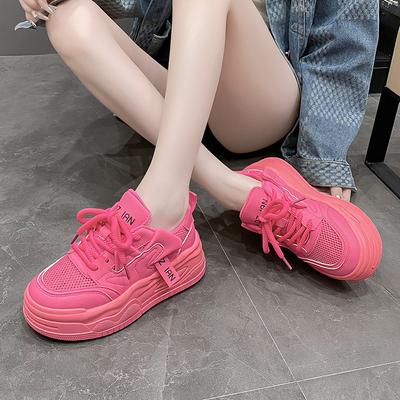 2025 весна и лето новые универсальные нишевые тонкие толстоподошвенные взрывные спортивные и повседневные маленькие белые туфли сетчатые дышащие кеды