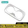 For Hyundai Tucson NX4 2021 2022 2023 Hybrid N Line Car Seat Back Row Water Cup Holder Cover Frame Trim Sticker Accessories