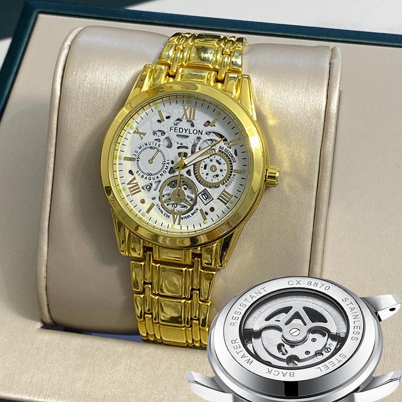 Механические часы с турбийоном, полностью автоматические, немеханические, мужские часы, водонепроницаемые, со светящимся стальным ремешком, мужские часы