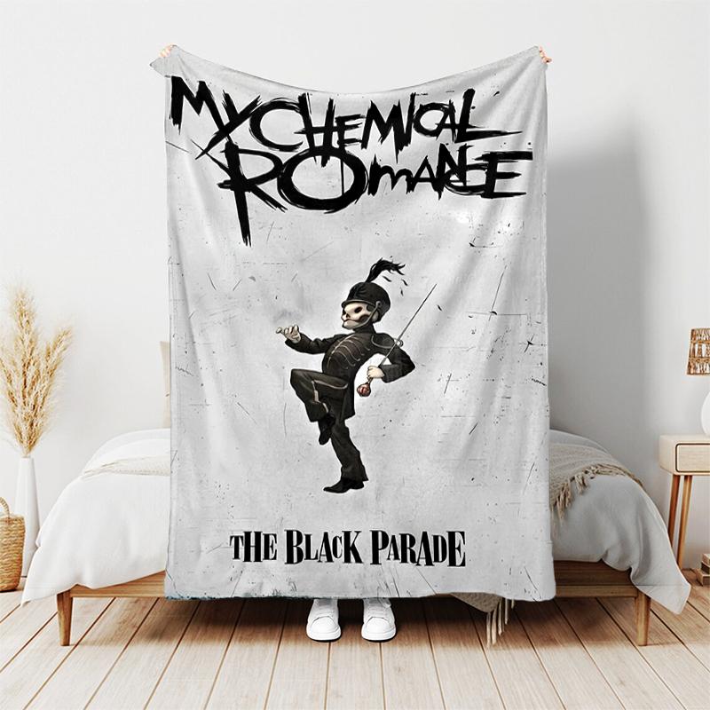 1pc Blanket My Chemical Romance The Black Parade Print Design, Lightweight Blanket for Sofa, Bed- Soft &Warm, Gift for All Seasons like Christmas, Hal