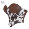 Women S Retro Cow Print Pu Leather Paneled Corset Bustier Slimming Shapewear