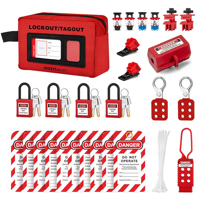 BOZZYS Electrical Lockout Kit Loto Locks Safety Device 27 Pack Suitable to Overhaul of Lockout-tagout Equipment