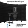 Складная регулируемая звукопоглощающая панель для записи вокала, портативный микрофон с акустической изоляцией